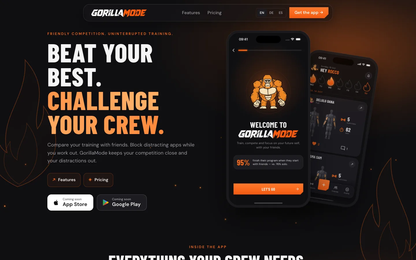 Gorilla Mode: Startseite der Website