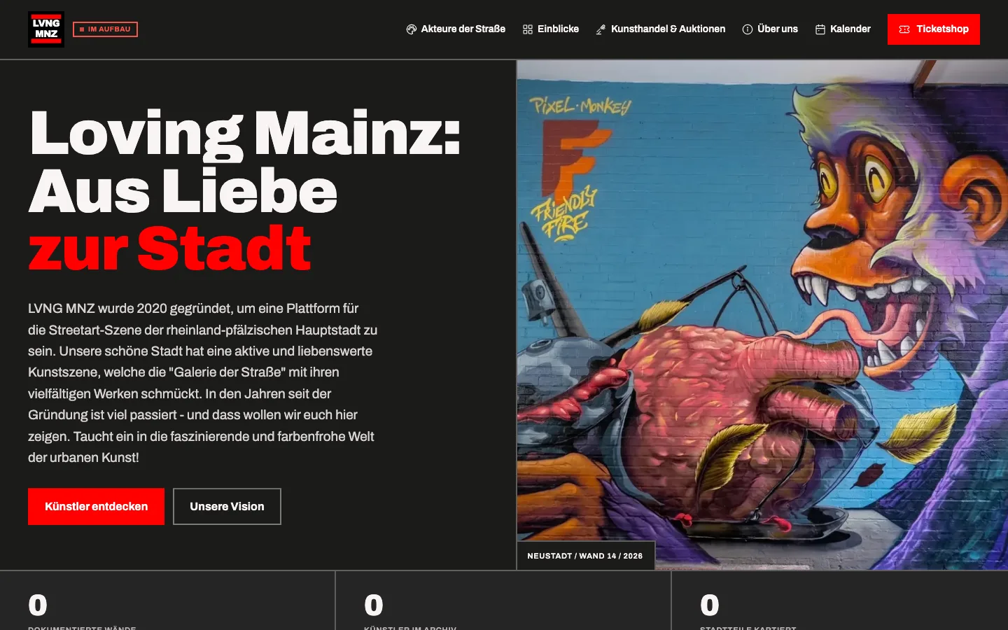 Loving Mainz: Startseite der Website