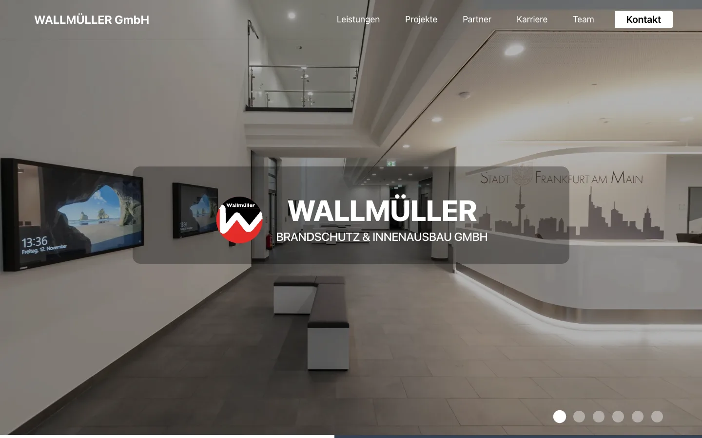 Wallmüller: Startseite der Website